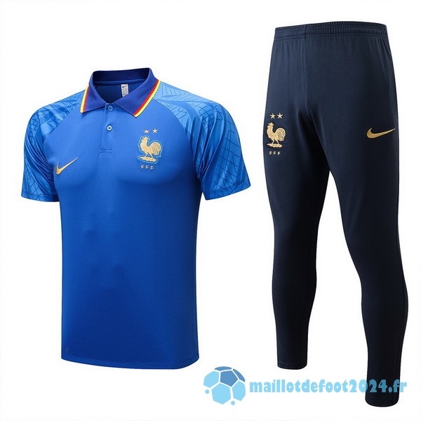 Nouveau Ensemble Complet Polo France 2022 Bleu