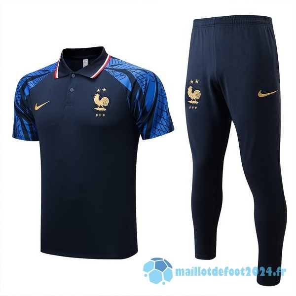 Nouveau Ensemble Complet Polo France 2022 Bleu Marine