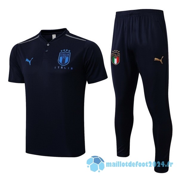 Nouveau Ensemble Complet Polo Italie 2022 Bleu Marine