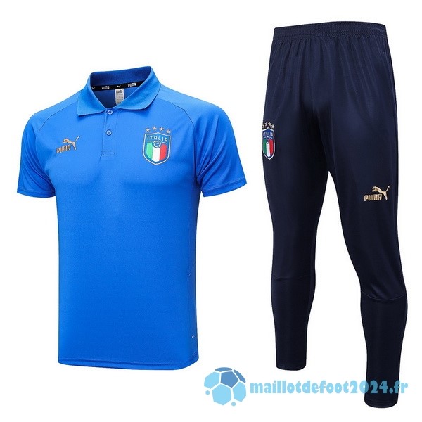 Nouveau Ensemble Complet Polo Italie 2022 I Bleu