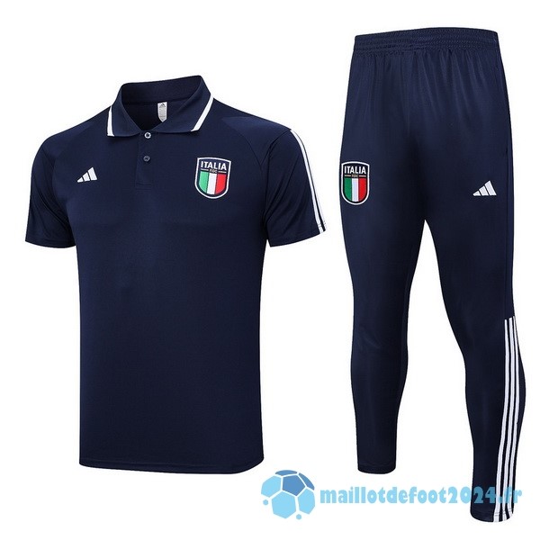 Nouveau Ensemble Complet Polo Italie 2023 Bleu Marine