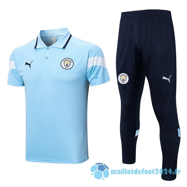 Nouveau Ensemble Complet Polo Manchester City 2022 2023 Bleu