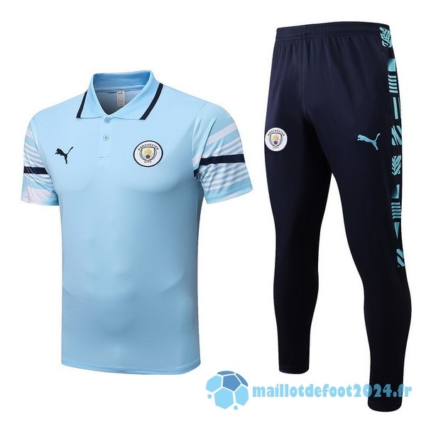 Nouveau Ensemble Complet Polo Manchester City 2022 2023 Bleu Clair