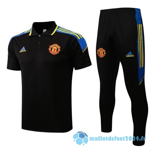 Nouveau Ensemble Complet Polo Manchester United 2022 2023 Noir Jaune