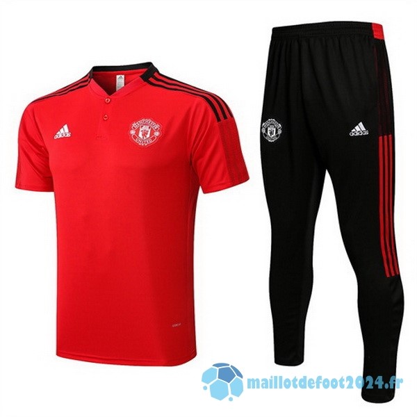 Nouveau Ensemble Complet Polo Manchester United 2022 2023 Rouge Noir