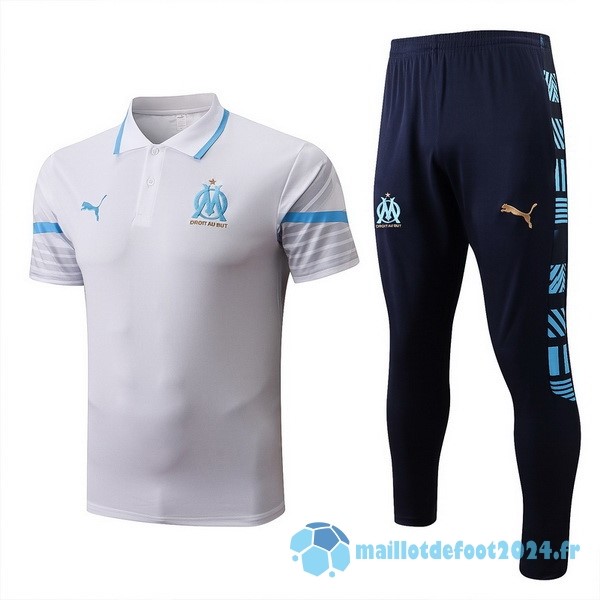 Nouveau Ensemble Complet Polo Marsella 2022 2023 Blanc Bleu