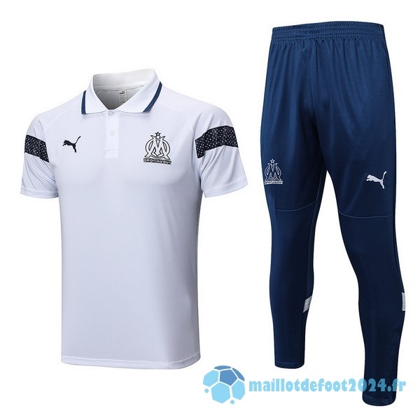 Nouveau Ensemble Complet Polo Marsella 2022 2023 Blanc Bleu Marine