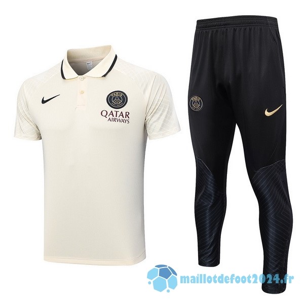 Nouveau Ensemble Complet Polo Paris Saint Germain 2023 2024 Jaune Noir