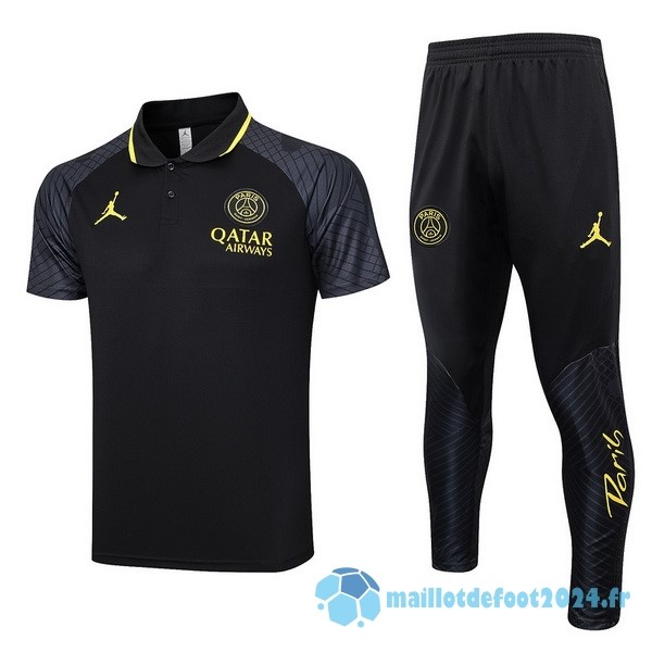 Nouveau Ensemble Complet Polo Paris Saint Germain 2023 2024 Noir Jaune