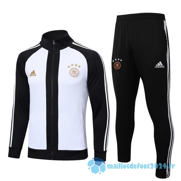 Nouveau Ensemble Complet Ropa Deportiva Con Cremallera Larga Allemagne 2022 Blanc Noir