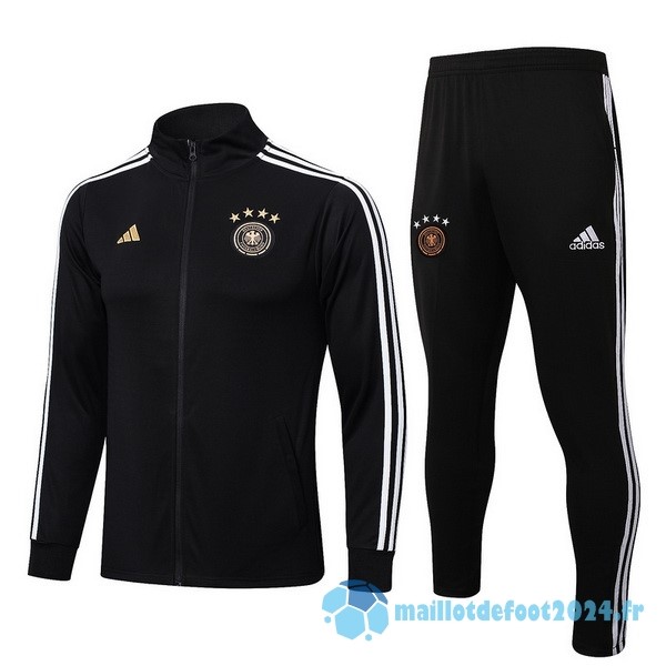 Nouveau Ensemble Complet Ropa Deportiva Con Cremallera Larga Allemagne 2022 Noir Blanc