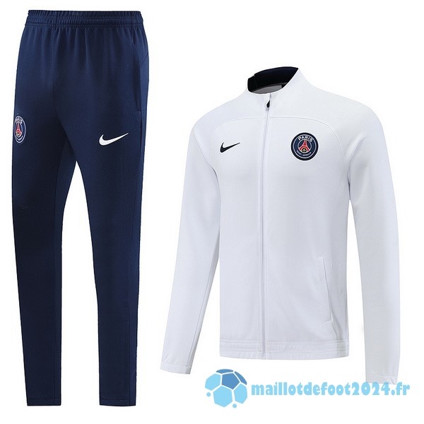 Nouveau Ensemble Complet Ropa Deportiva Con Cremallera Larga Paris Saint Germain 2022 2023 Blanc Bleu