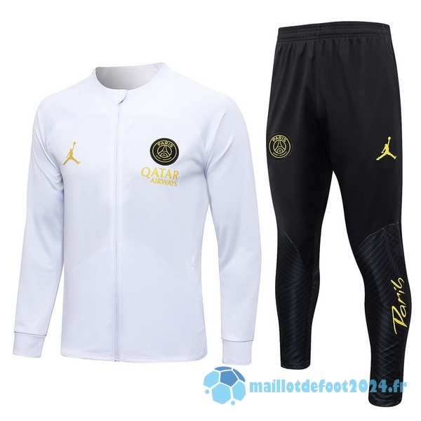 Nouveau Ensemble Complet Ropa Deportiva Con Cremallera Larga Paris Saint Germain 2023 2024 Blanc Noir