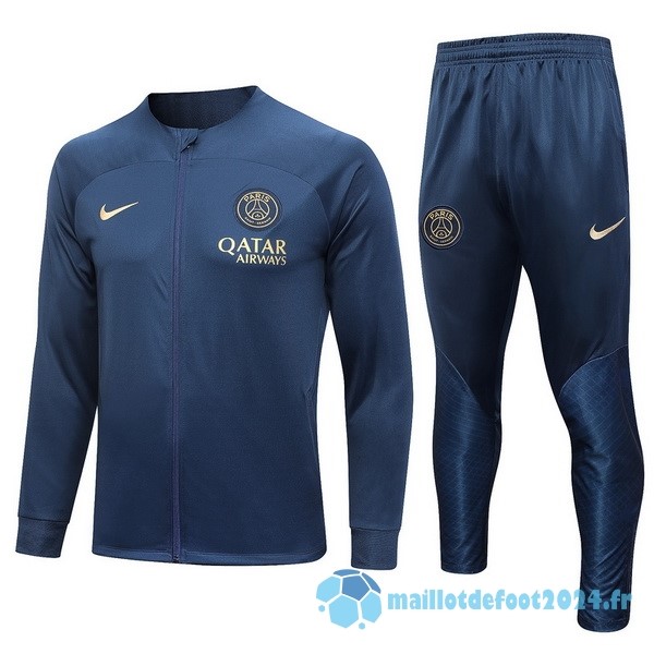 Nouveau Ensemble Complet Ropa Deportiva Con Cremallera Larga Paris Saint Germain 2023 2024 Bleu Marine