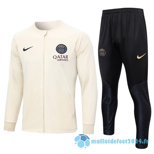 Nouveau Ensemble Complet Ropa Deportiva Con Cremallera Larga Paris Saint Germain 2023 2024 Jaune Noir