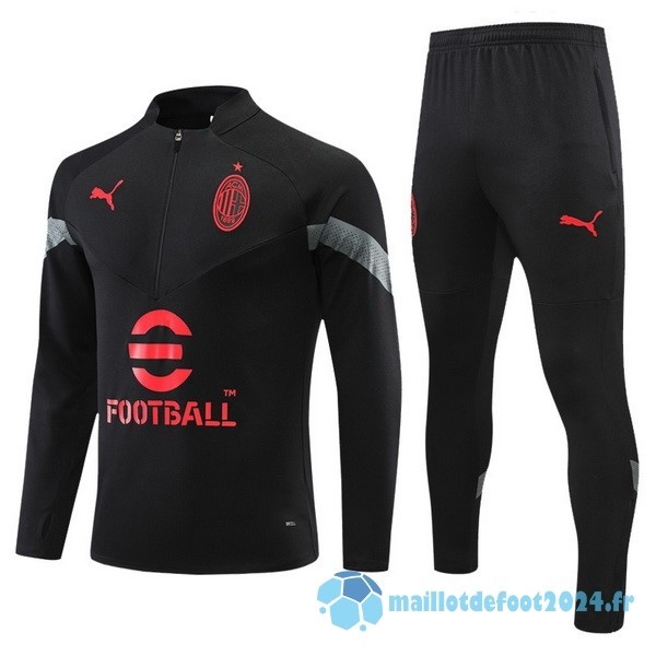 Nouveau Ensemble Complet Sudadera Entrainement AC Milan 2022 2023 I Noir