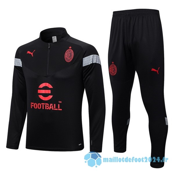 Nouveau Ensemble Complet Sudadera Entrainement AC Milan 2022 2023 Noir