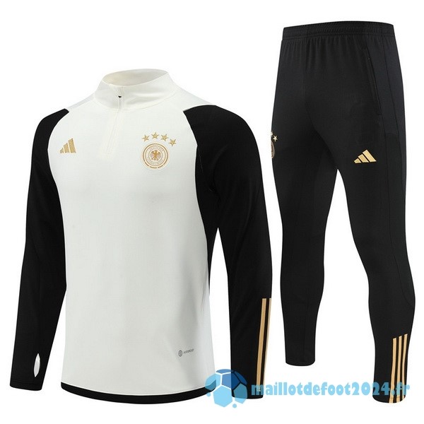 Nouveau Ensemble Complet Sudadera Entrainement Allemagne 2022 Blanc I Jaune Noir