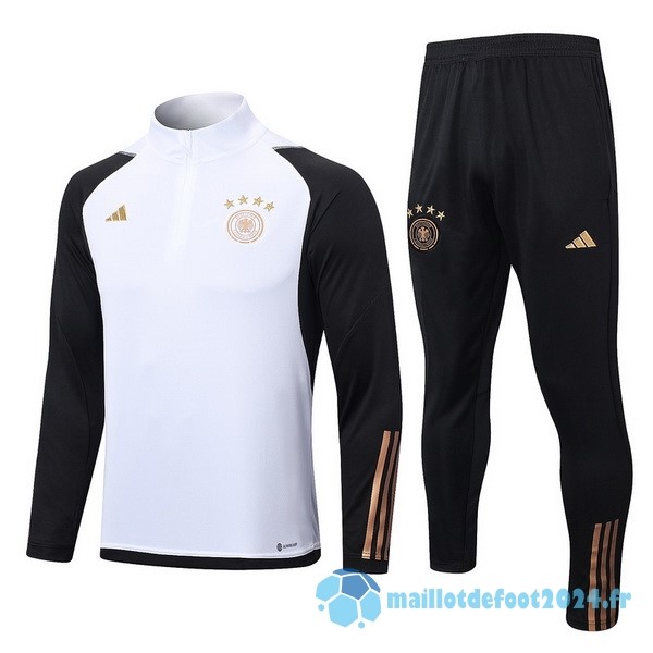 Nouveau Ensemble Complet Sudadera Entrainement Allemagne 2022 Blanc Noir