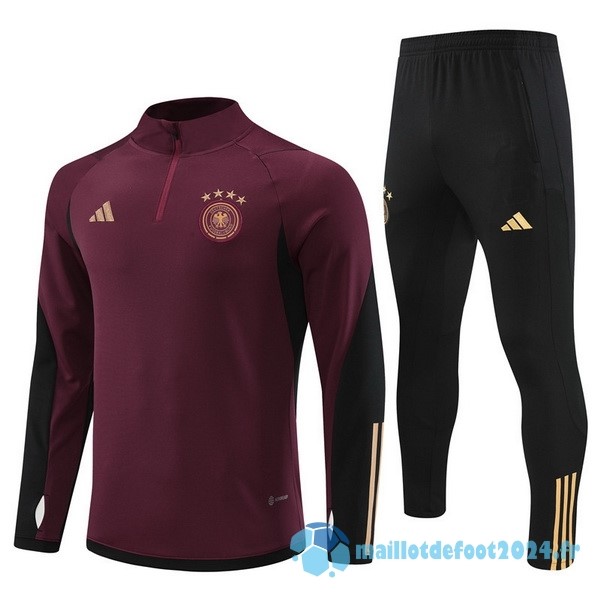 Nouveau Ensemble Complet Sudadera Entrainement Allemagne 2022 Bordeaux I Noir