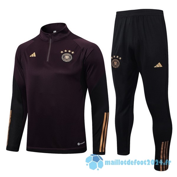 Nouveau Ensemble Complet Sudadera Entrainement Allemagne 2022 Bordeaux Noir