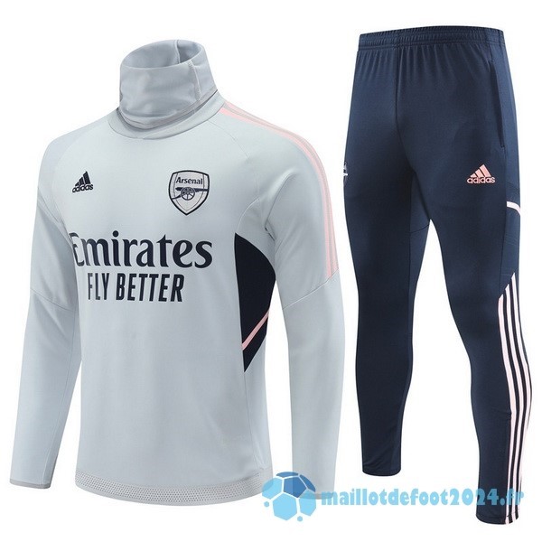 Nouveau Ensemble Complet Sudadera Entrainement Arsenal 2022 2023 Gris Bleu Marine