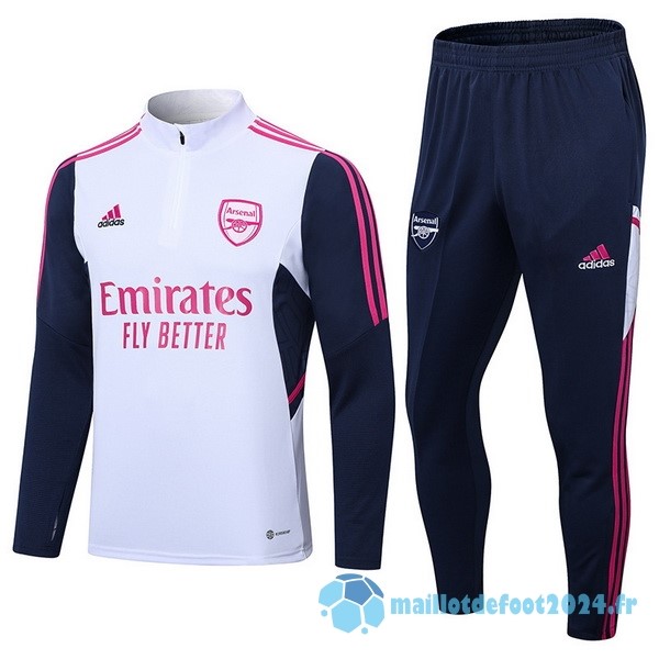 Nouveau Ensemble Complet Sudadera Entrainement Enfant Arsenal 2022 2023 Blanc Bleu Marine