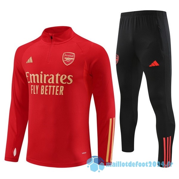 Nouveau Ensemble Complet Sudadera Entrainement Enfant Arsenal 2023 2024 Rouge Noir