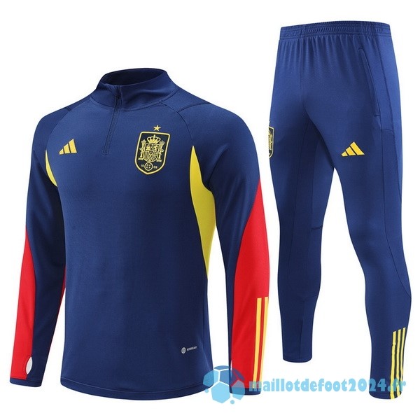 Nouveau Ensemble Complet Sudadera Entrainement Enfant Espagne 2022 Bleu II Marine