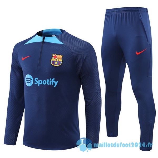 Nouveau Ensemble Complet Sudadera Entrainement Joueurs Enfant Barcelona 2022 2023 Bleu Marine