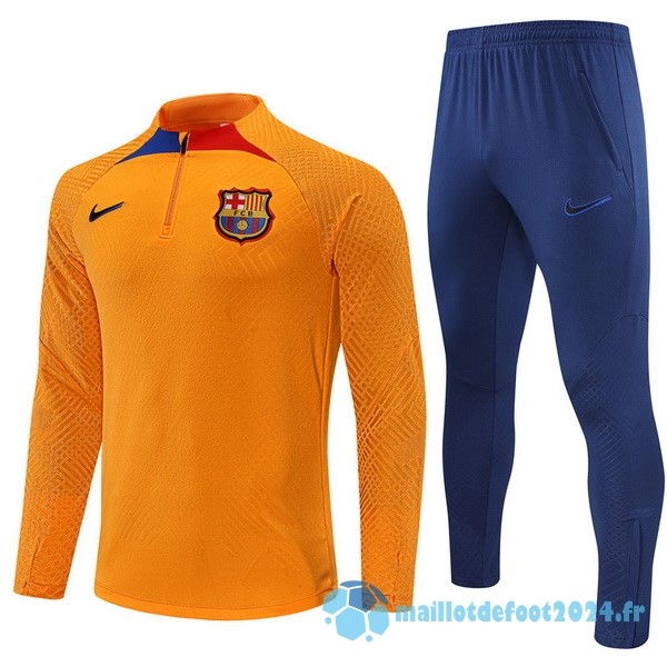 Nouveau Ensemble Complet Sudadera Entrainement Joueurs Enfant Barcelona 2022 2023 Jaune Bleu