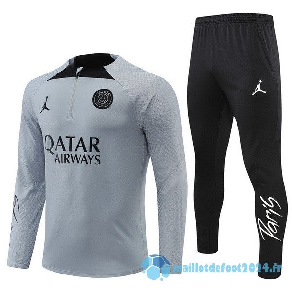 Nouveau Ensemble Complet Sudadera Entrainement Joueurs Paris Saint Germain 2022 2023 Gris Noir