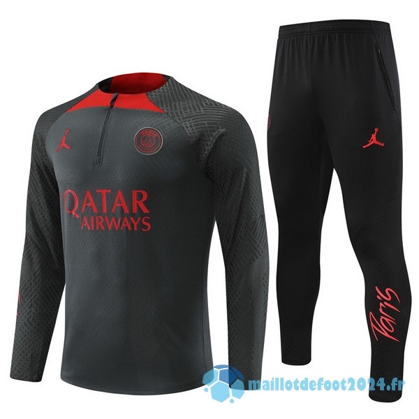 Nouveau Ensemble Complet Sudadera Entrainement Joueurs Paris Saint Germain 2022 2023 Gris Noir Rouge