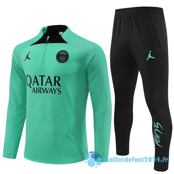 Nouveau Ensemble Complet Sudadera Entrainement Joueurs Paris Saint Germain 2022 2023 Vert Noir