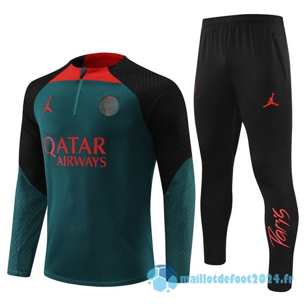 Nouveau Ensemble Complet Sudadera Entrainement Joueurs Paris Saint Germain 2022 2023 Vert Noir Rouge