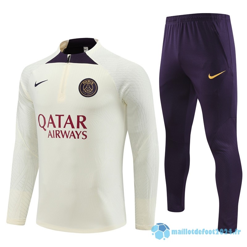 Nouveau Ensemble Complet Sudadera Entrainement Joueurs Paris Saint Germain 2023 2024 Jaune Purpura