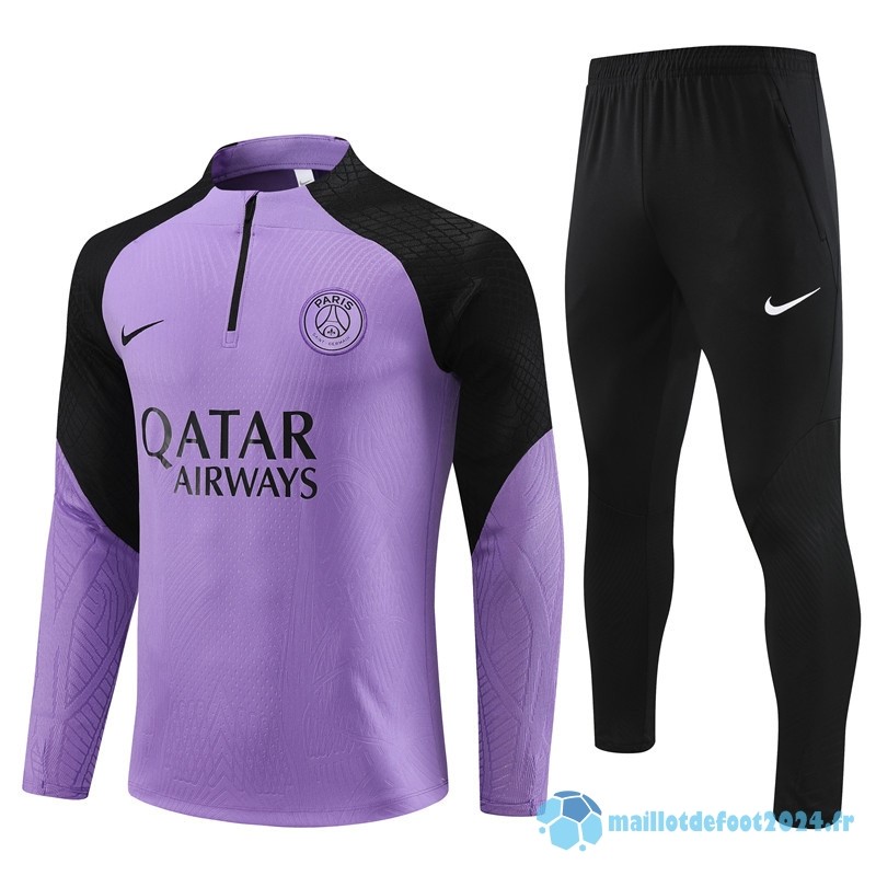 Nouveau Ensemble Complet Sudadera Entrainement Joueurs Paris Saint Germain 2023 2024 Purpura Noir