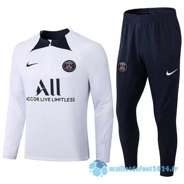 Nouveau Ensemble Complet Sudadera Entrainement Paris Saint Germain 2022 2023 Blanc Noir