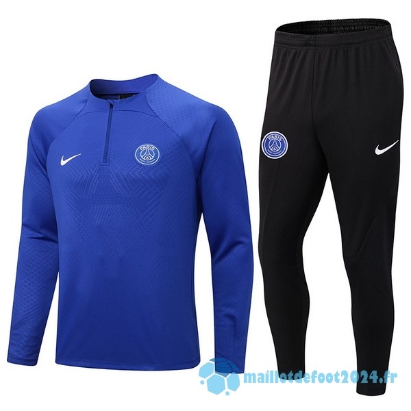 Nouveau Ensemble Complet Sudadera Entrainement Paris Saint Germain 2022 2023 Bleu Noir