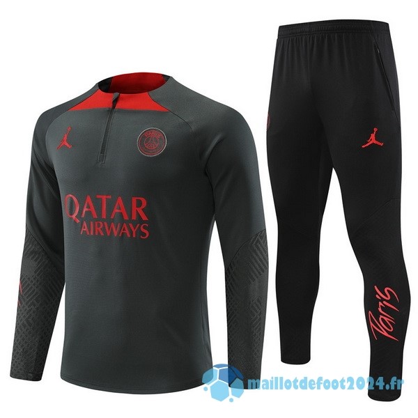 Nouveau Ensemble Complet Sudadera Entrainement Paris Saint Germain 2022 2023 Gris Noir Rouge