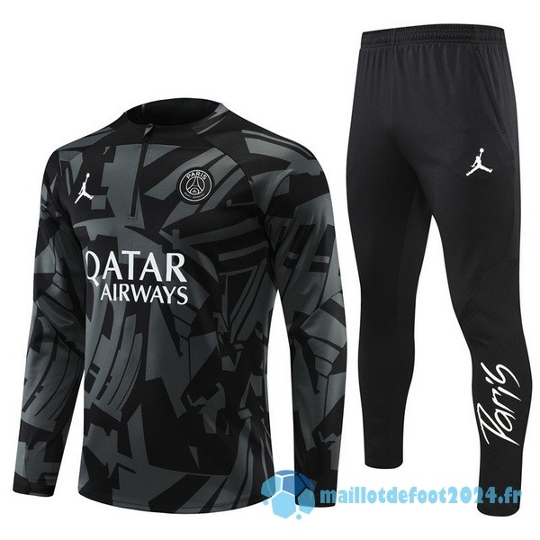 Nouveau Ensemble Complet Sudadera Entrainement Paris Saint Germain 2022 2023 Noir Gris