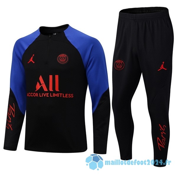 Nouveau Ensemble Complet Sudadera Entrainement Paris Saint Germain 2022 2023 Noir II Bleu