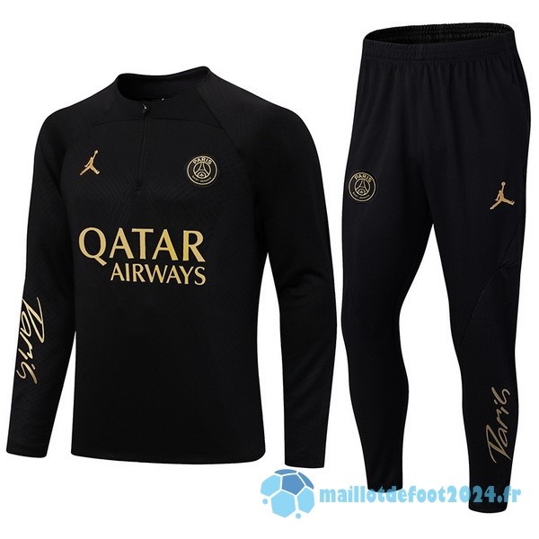 Nouveau Ensemble Complet Sudadera Entrainement Paris Saint Germain 2022 2023 Noir I Jaune