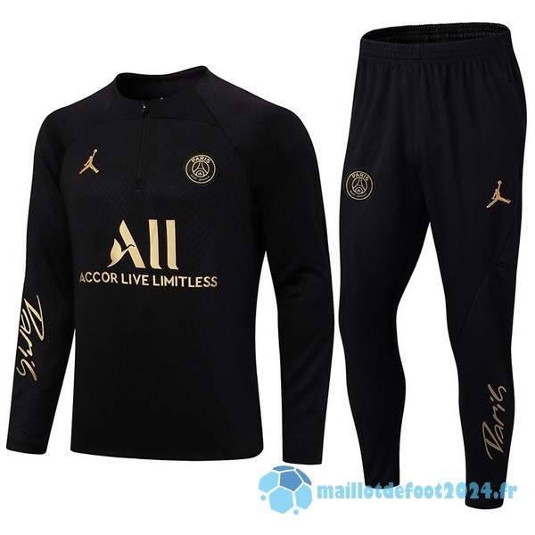 Nouveau Ensemble Complet Sudadera Entrainement Paris Saint Germain 2022 2023 Noir Jaune