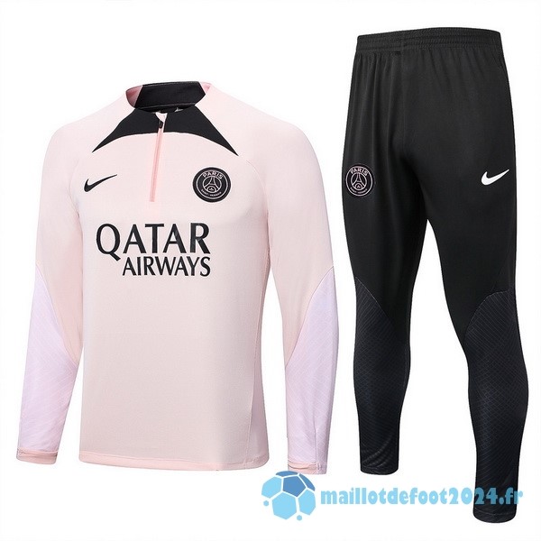 Nouveau Ensemble Complet Sudadera Entrainement Paris Saint Germain 2022 2023 Rose Noir