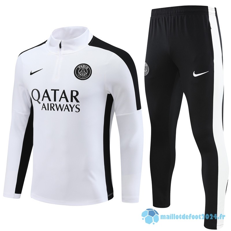 Nouveau Ensemble Complet Sudadera Entrainement Paris Saint Germain 2023 2024 Blanc Noir