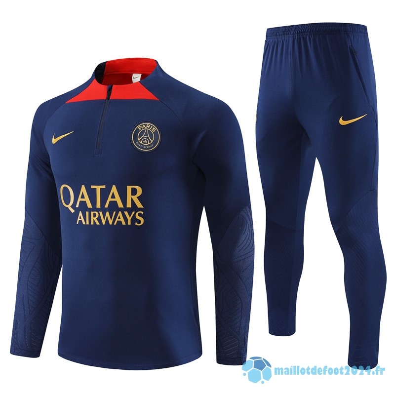 Nouveau Ensemble Complet Sudadera Entrainement Paris Saint Germain 2023 2024 Bleu Marine Rouge