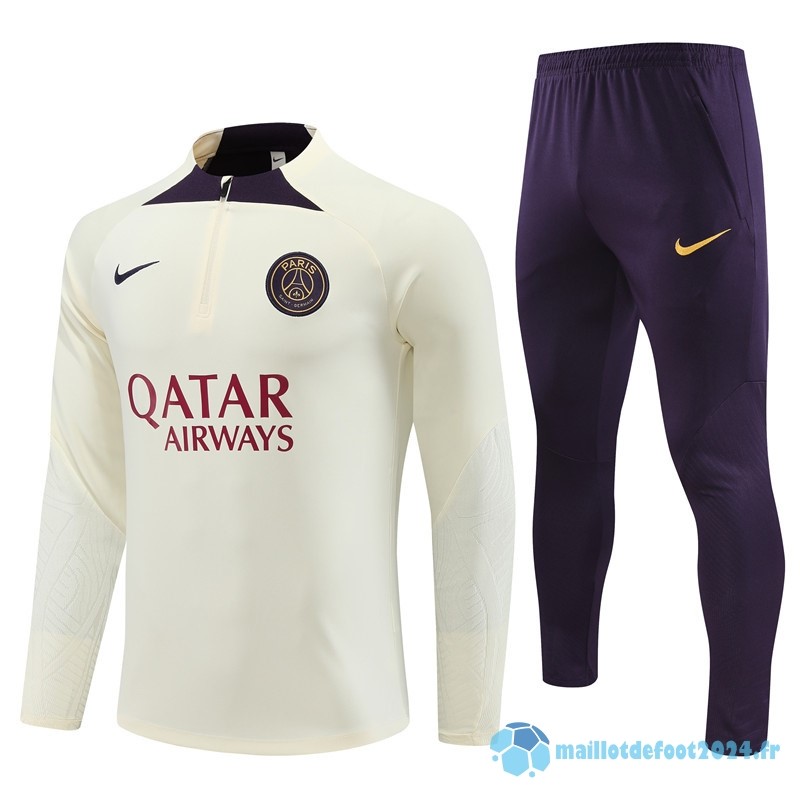 Nouveau Ensemble Complet Sudadera Entrainement Paris Saint Germain 2023 2024 Jaune Purpura