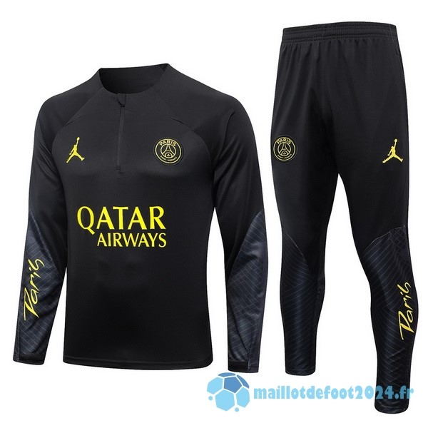 Nouveau Ensemble Complet Sudadera Entrainement Paris Saint Germain 2023 2024 Noir