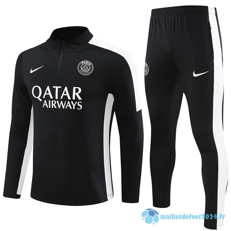 Nouveau Ensemble Complet Sudadera Entrainement Paris Saint Germain 2023 2024 Noir Blanc